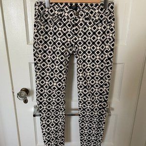 J. Crew black and white geometric design jeans